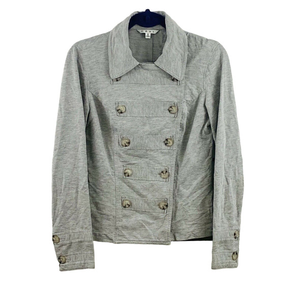 Womens S CAbi Good To Go Military‎ Jacket Heather Gray Knit Blazer Style #328 - Picture 1 of 5